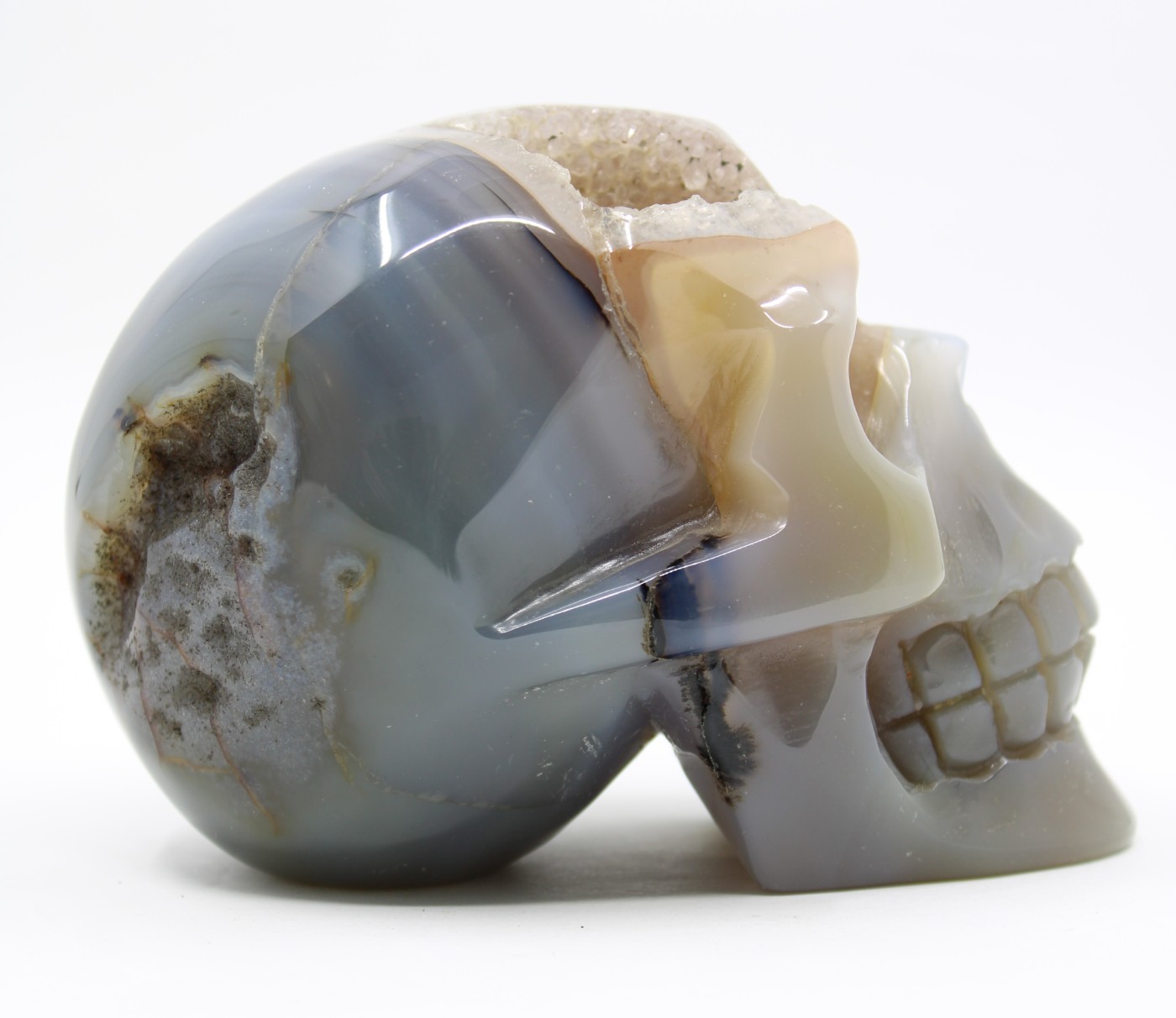 Agaat skull op standvlak