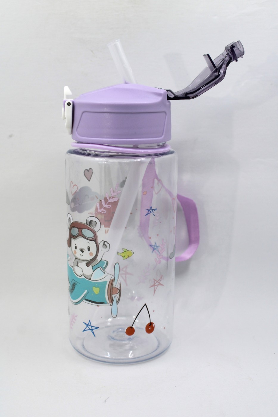 Drinkbeker met rietje 600ml - beer - vliegtuig