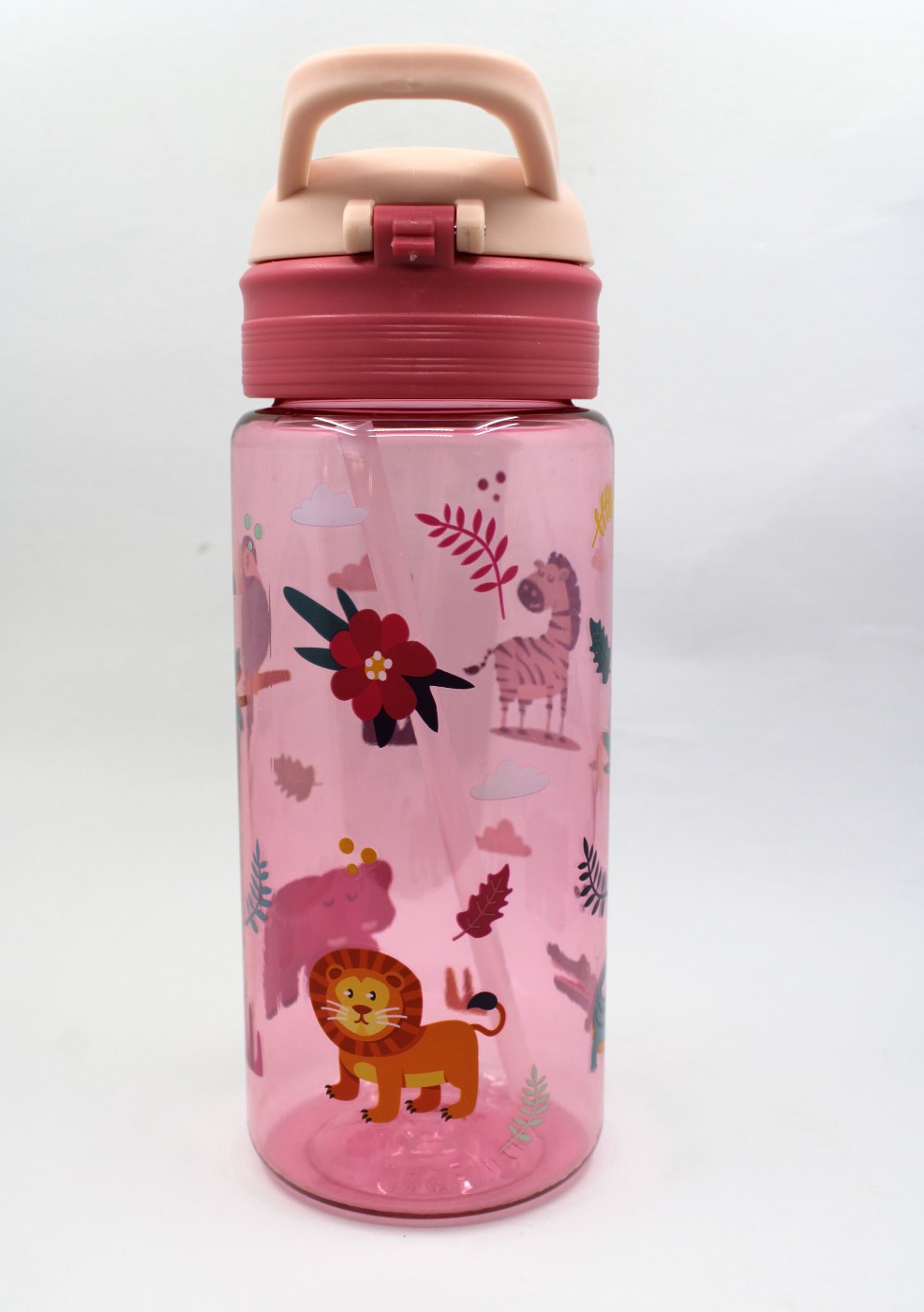 Drinkbeker met rietje 600ml - dieren
