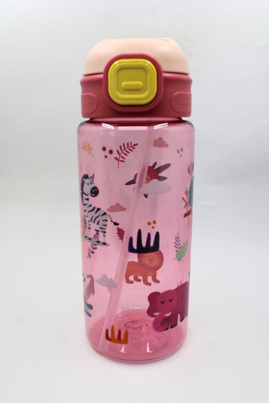 Drinkbeker met rietje 600ml - dieren