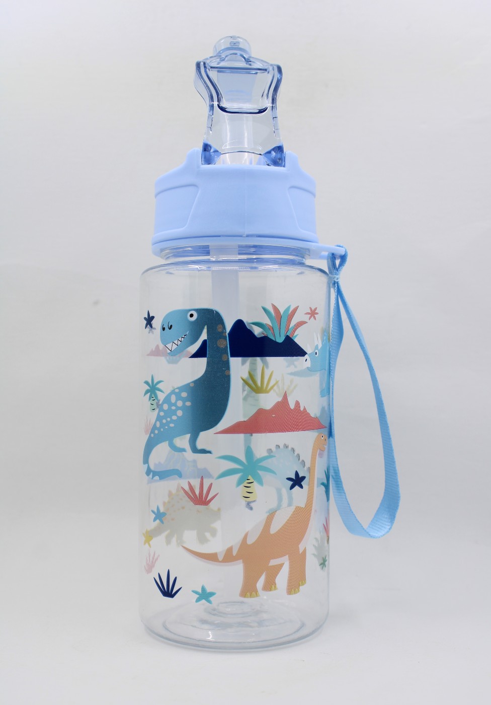 Drinkbeker met rietje 600ml - dinosaurus