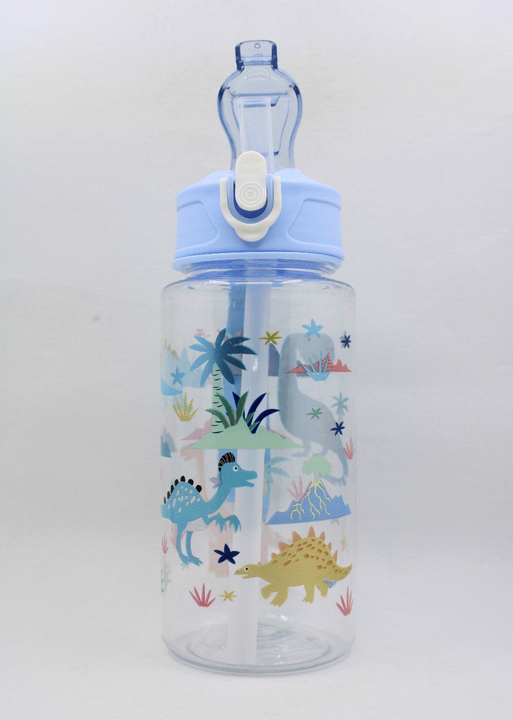 Drinkbeker met rietje 600ml - dinosaurus