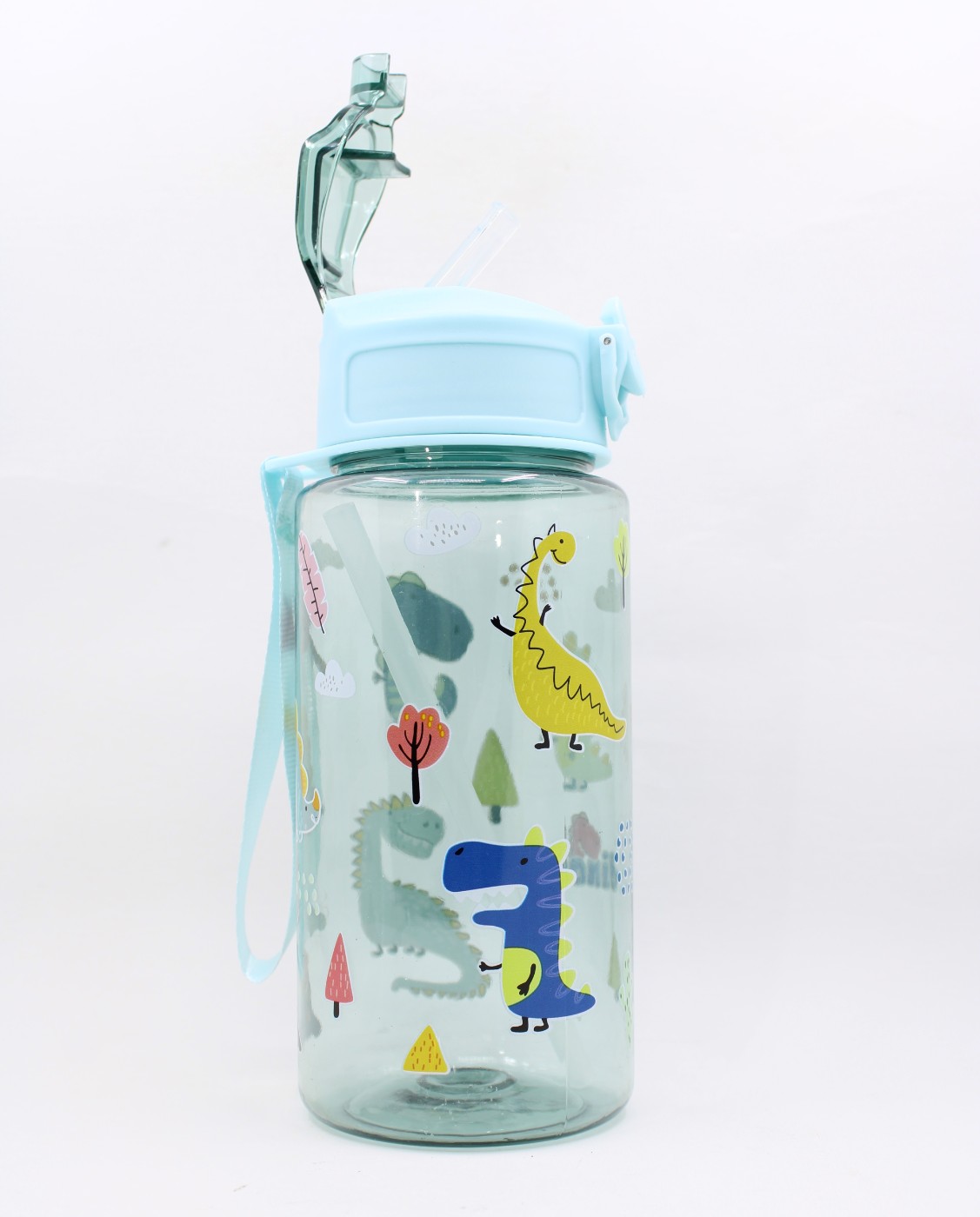 Drinkbeker met rietje 600ml - dinosaurus