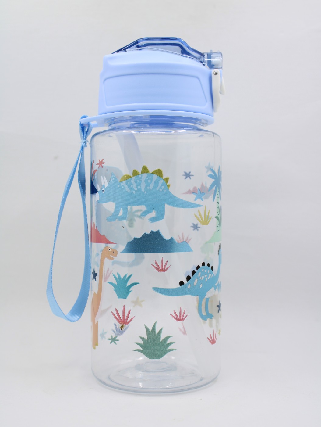 Drinkbeker met rietje 600ml - dinosaurus