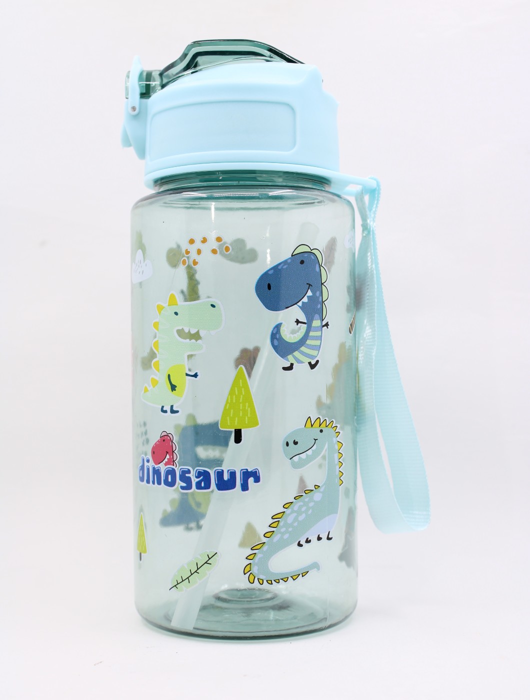 Drinkbeker met rietje 600ml - dinosaurus