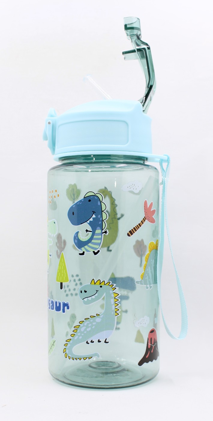 Drinkbeker met rietje 600ml - dinosaurus