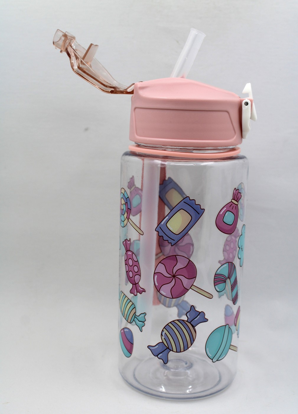 Drinkbeker met rietje 600ml - snoepjes