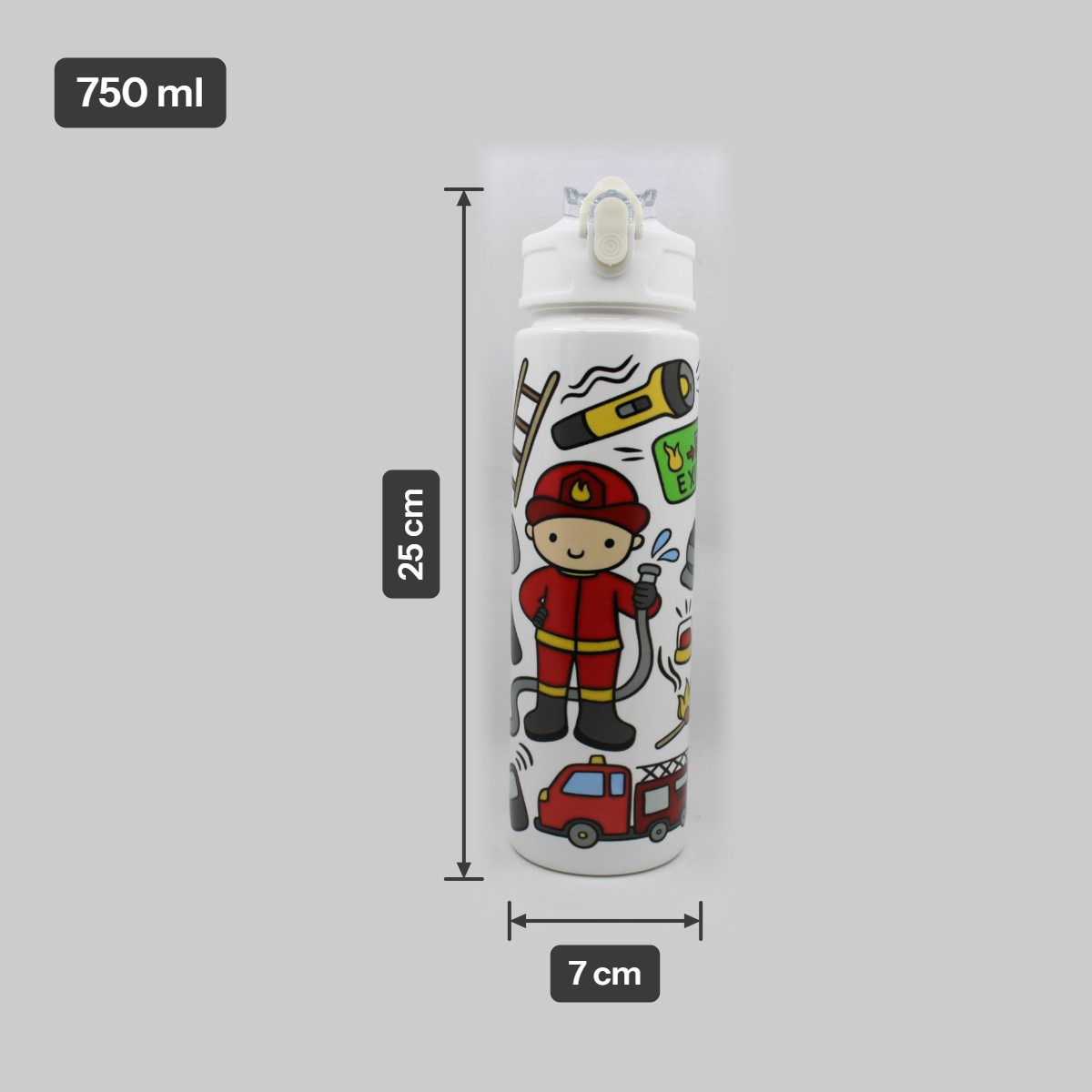 Drinkbeker met rietje 750ml - brandweer
