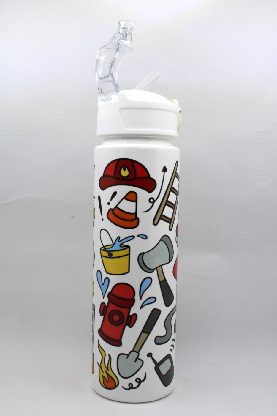Drinkbeker met rietje 750ml - brandweer