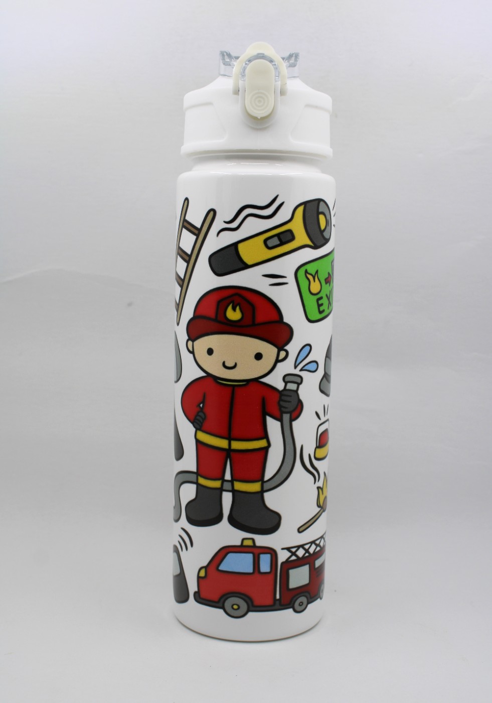Drinkbeker met rietje 750ml - brandweer