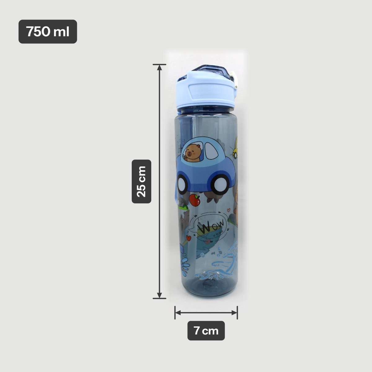 Drinkbeker met rietje 750ml - schattig