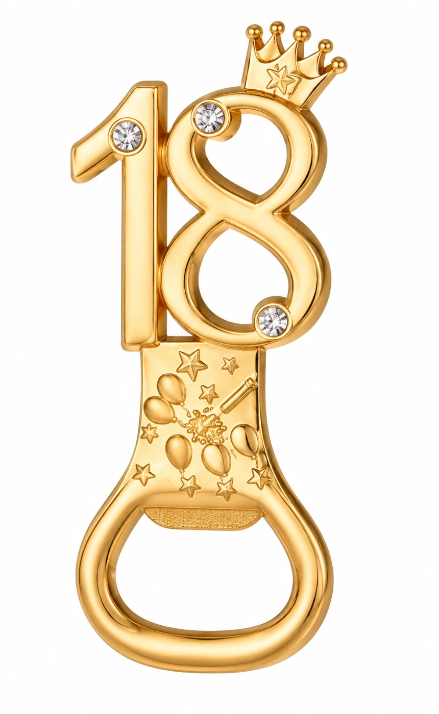 Flessen opener 18 jaar  (goud kleurig)