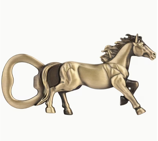 Flessen opener paard (goud kleurig)