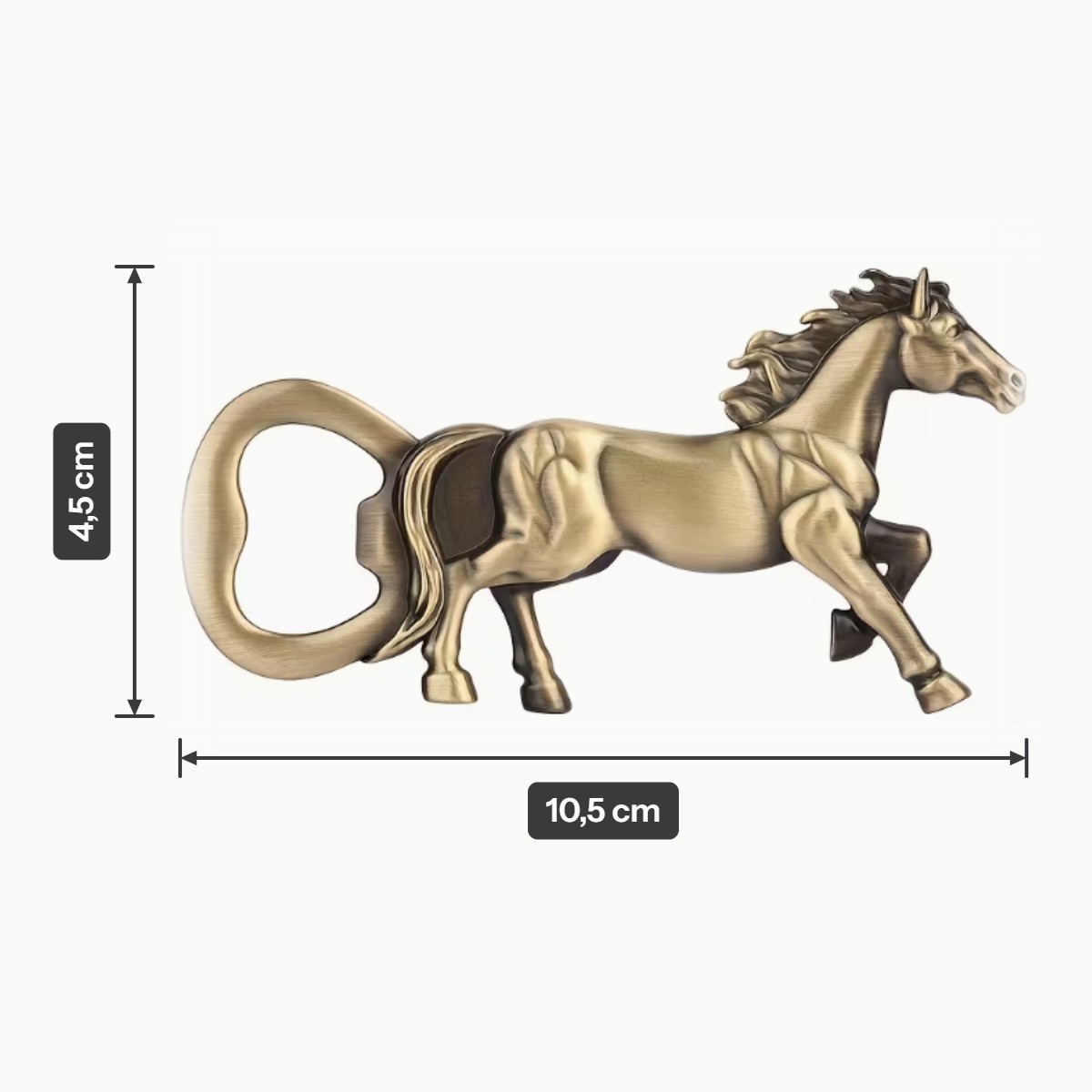 Flessen opener paard (goud kleurig)