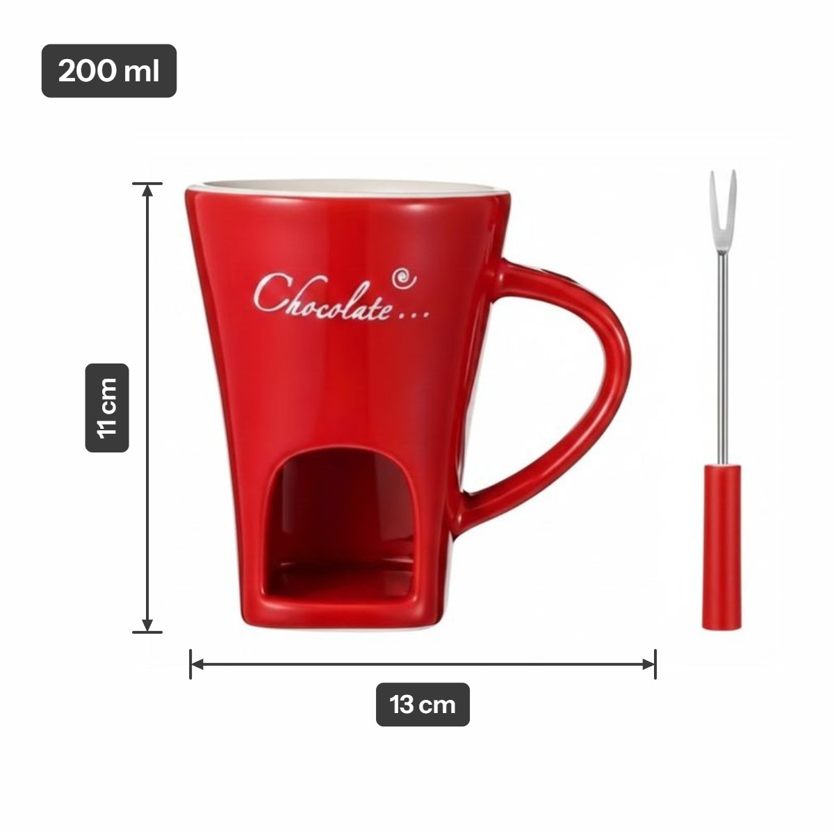Fondue beker voor chocola of kaas