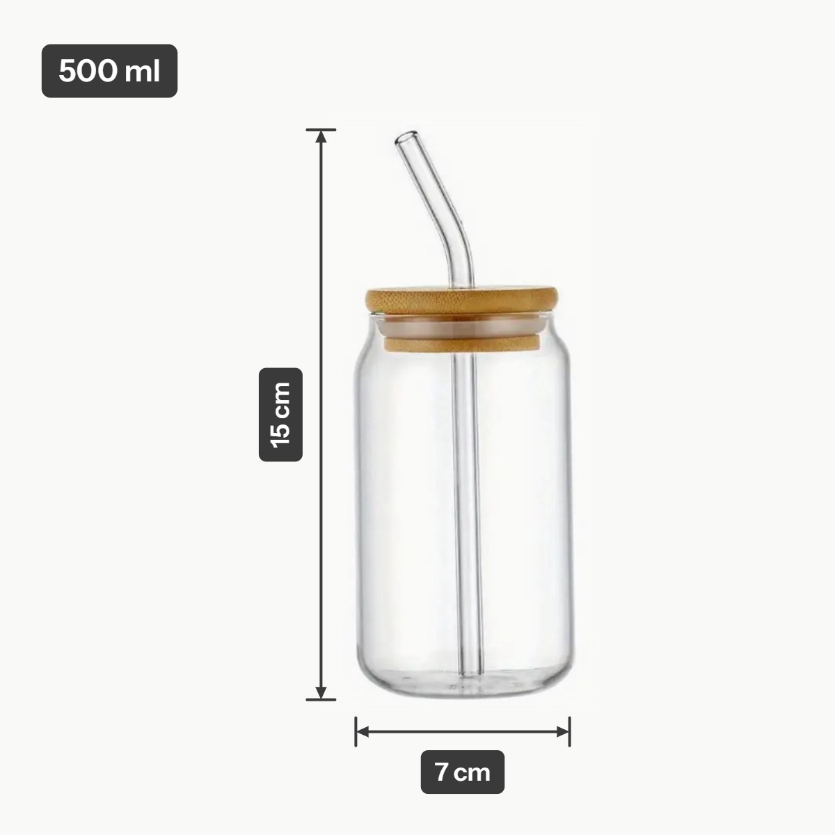Beker met rietje en deksel 500ml