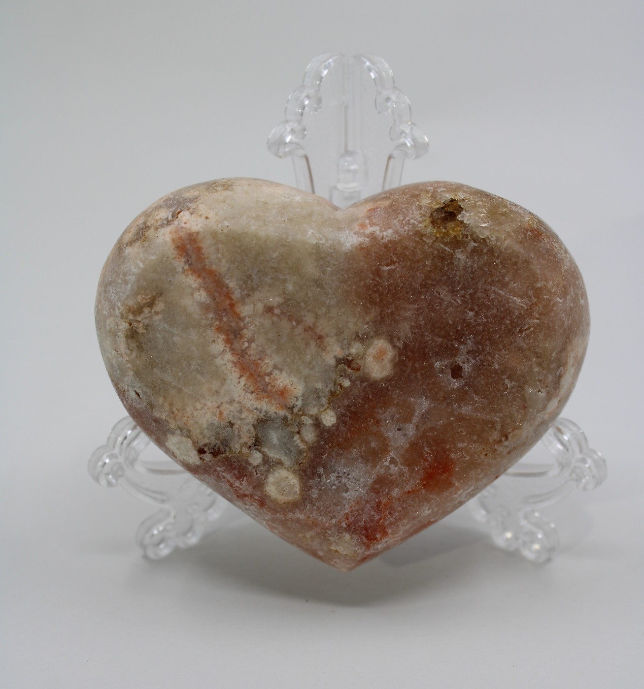 Roze Amethist hart op standaard
