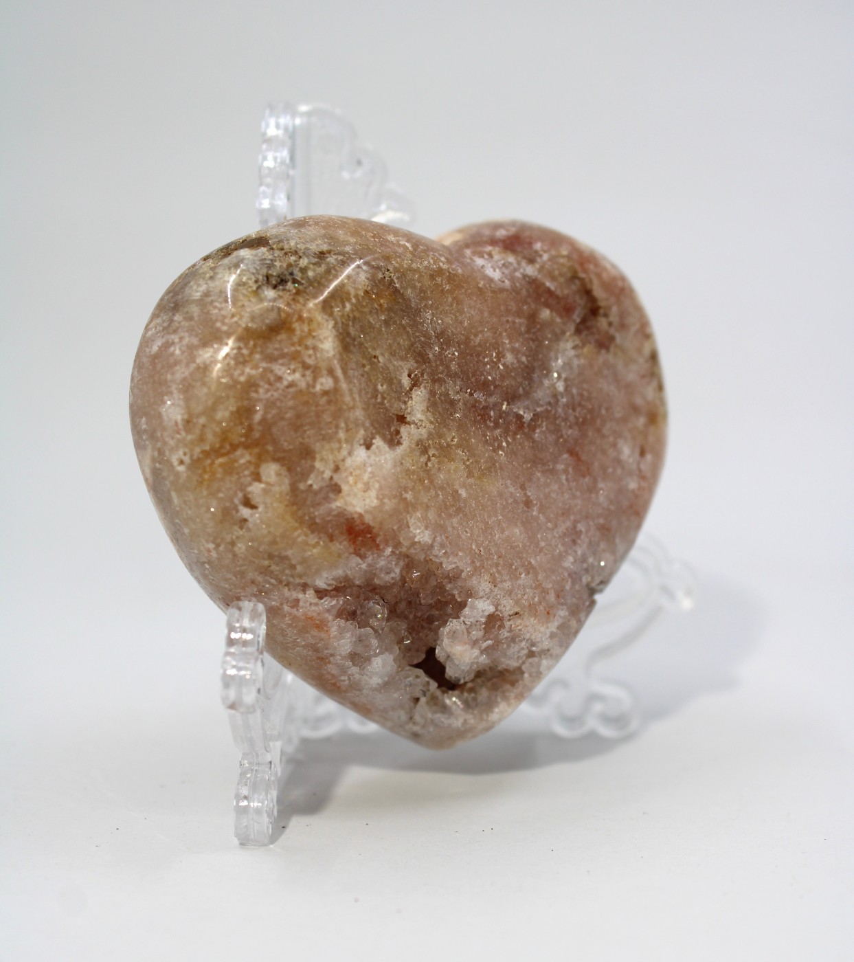 Roze Amethist hart op standaard