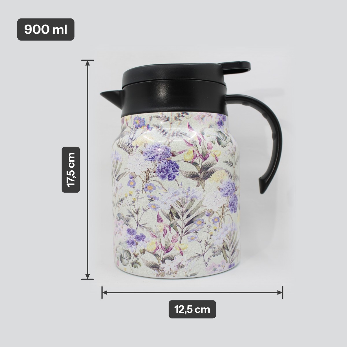 Theepot met theezeef - bloemen