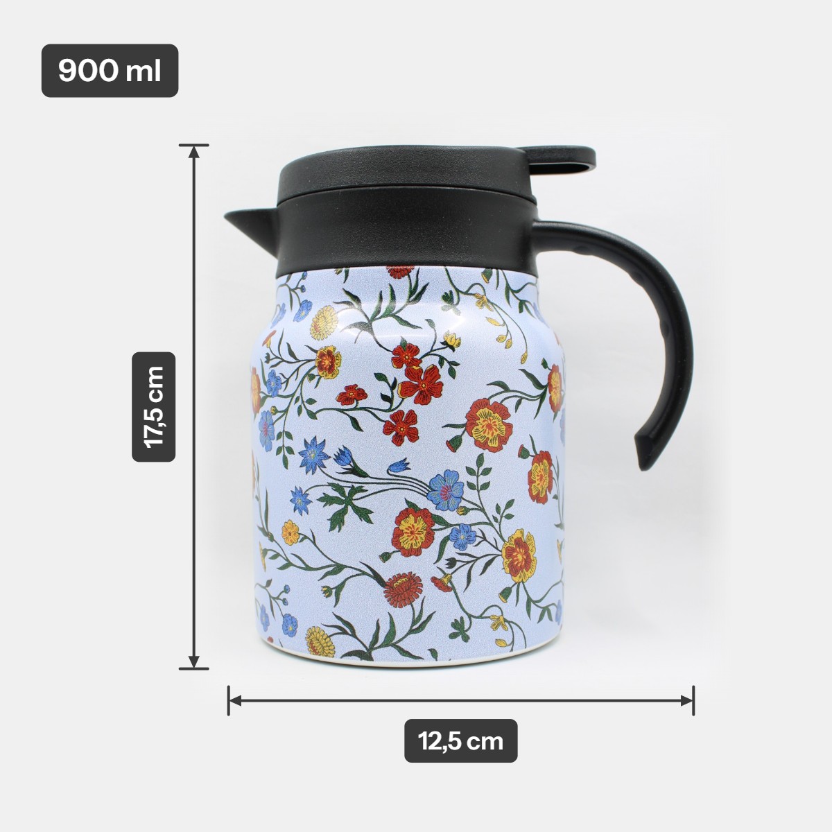 Theepot met theezeef - bloemen