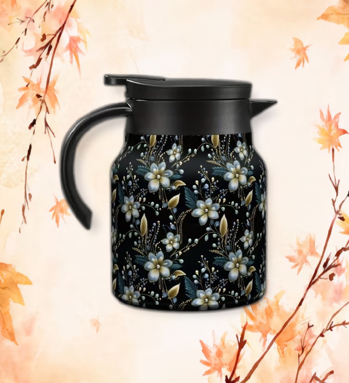 Theepot met theezeef bloemen