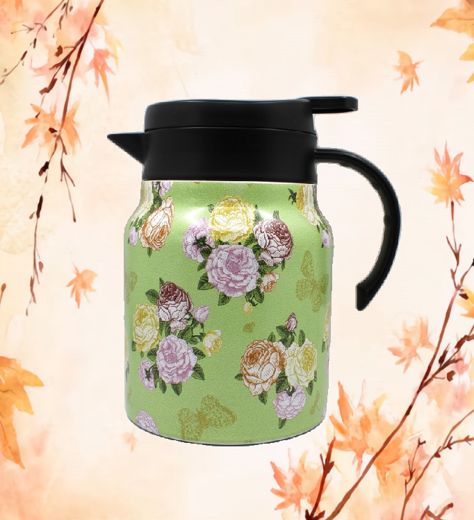 Theepot met theezeef bloemen