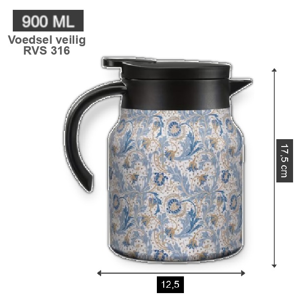 Theepot met theezeef bloemen