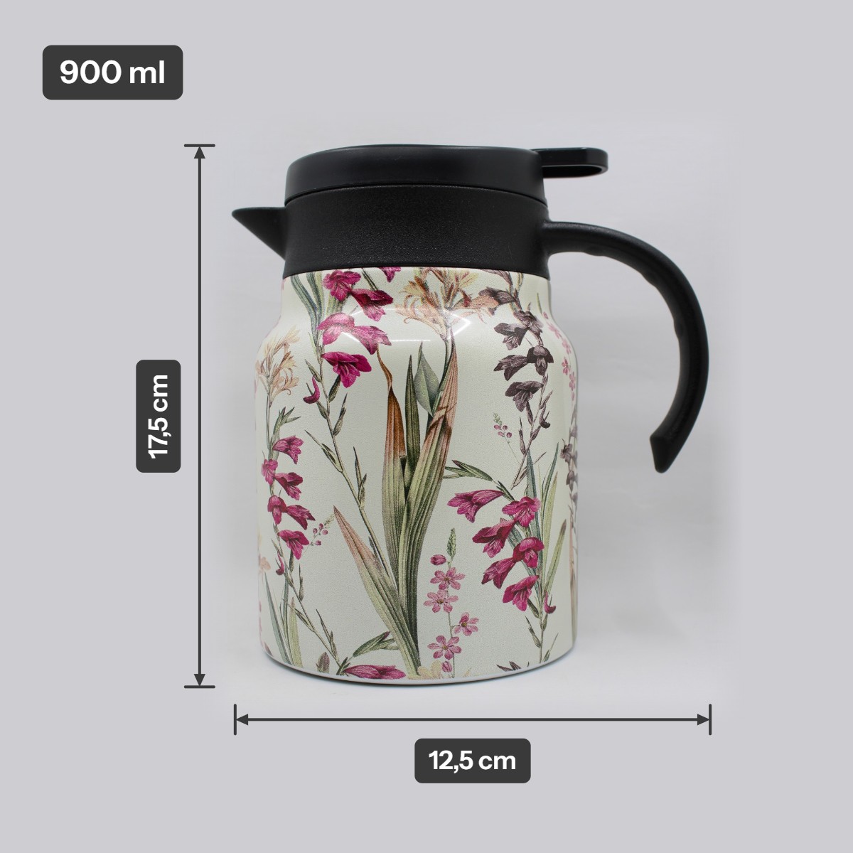Theepot met theezeef - bloemen