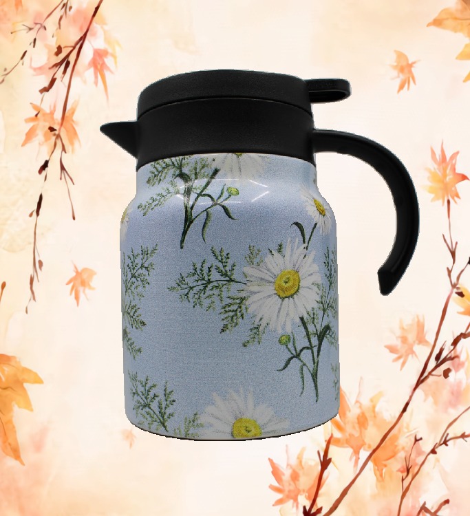Theepot met theezeef - bloemen