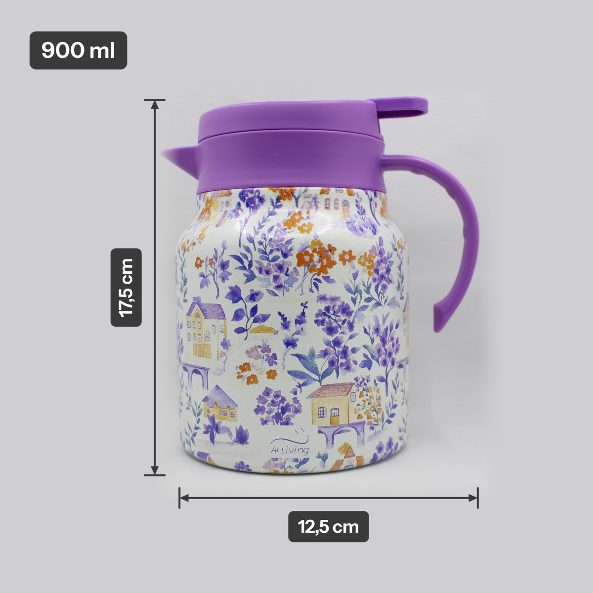 Theepot met theezeef - bloemen