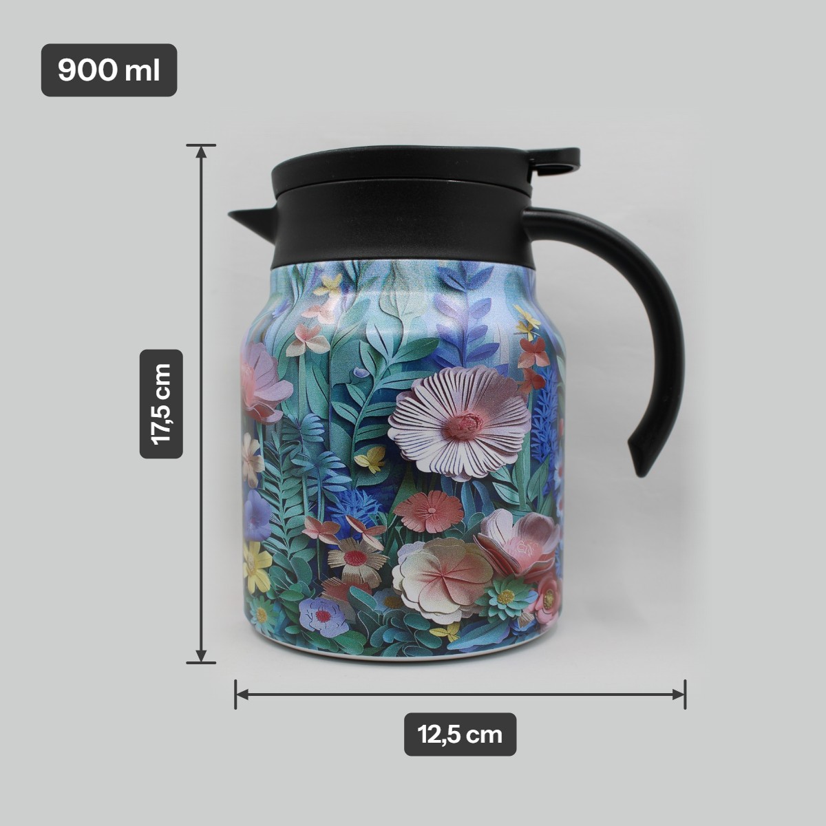 Theepot met theezeef - bloemen