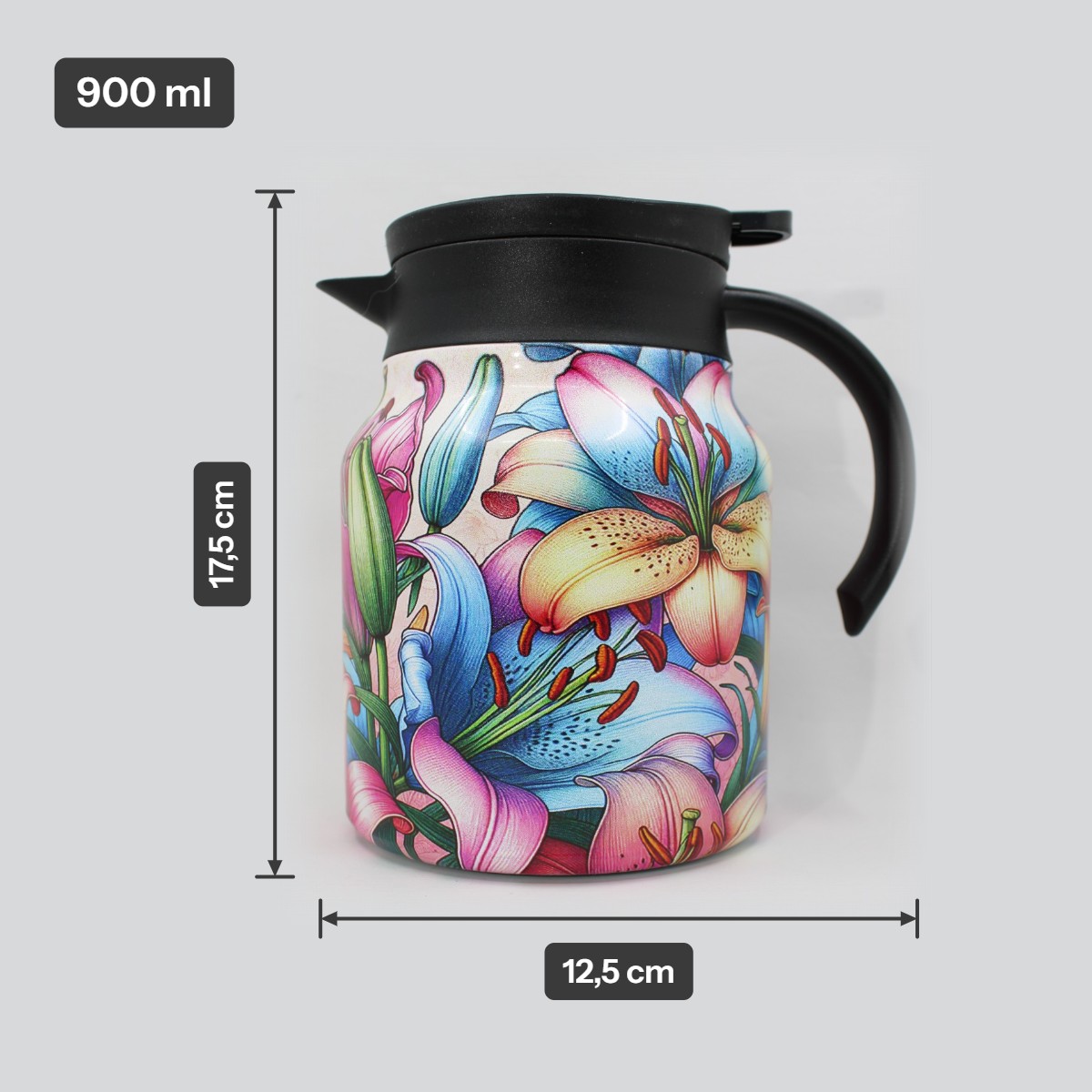 Theepot met theezeef - bloemen