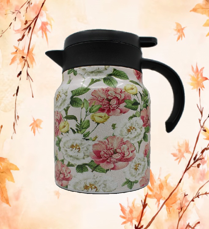 Theepot met theezeef - bloemen