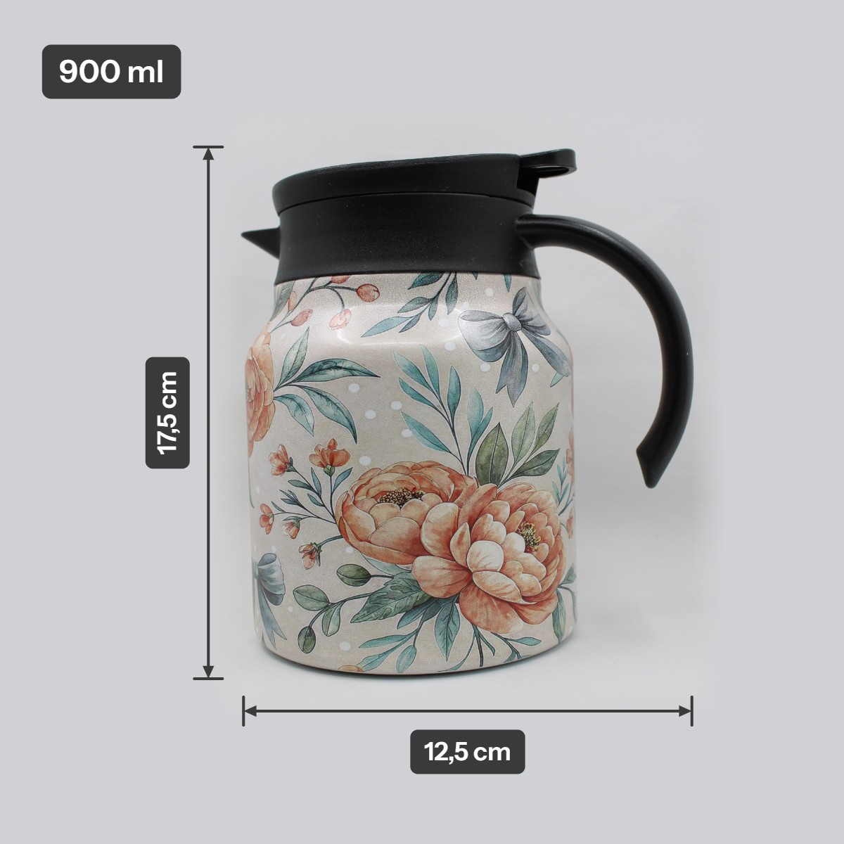 Theepot met theezeef - bloemen