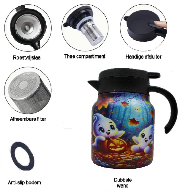 Theepot met theezeef - halloween