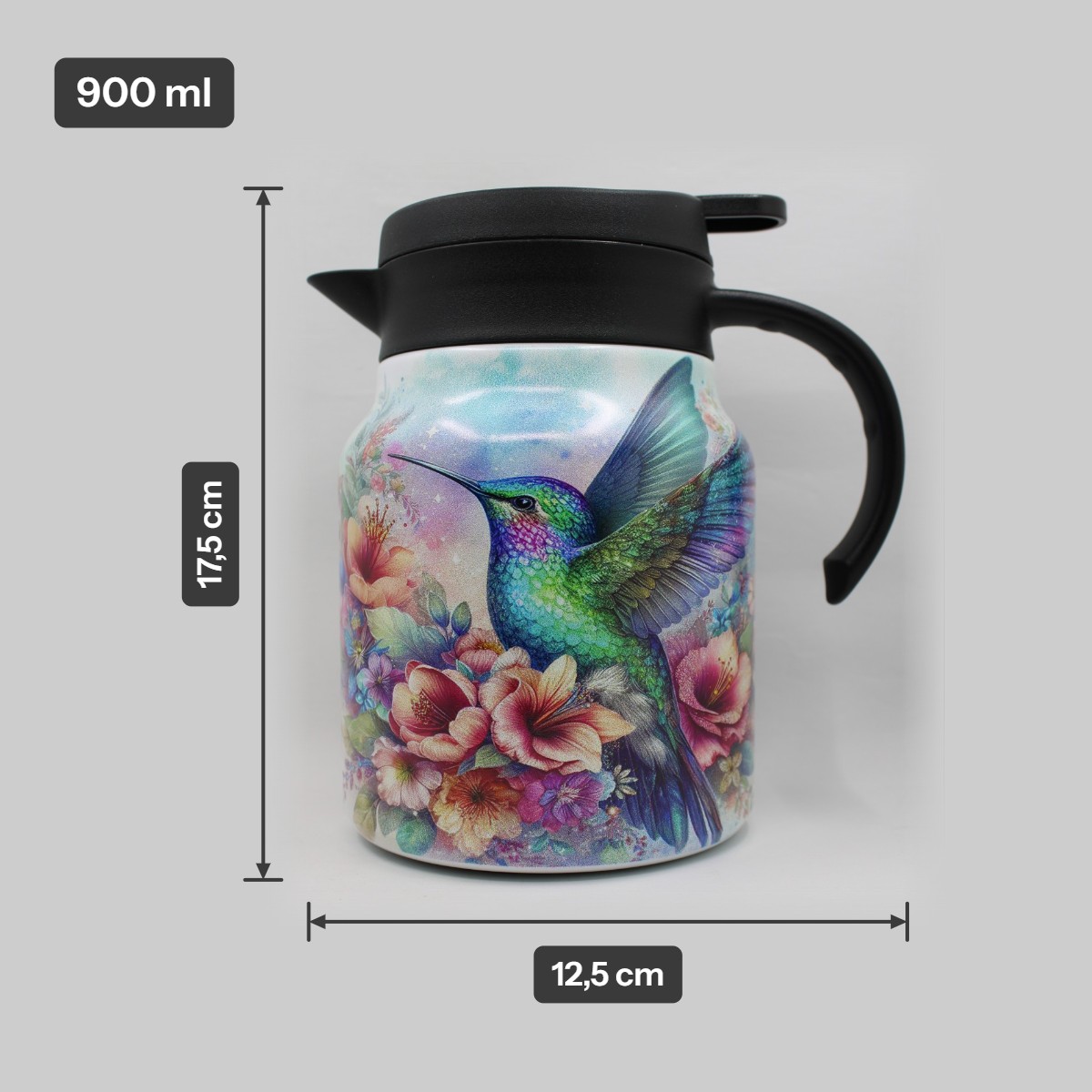 Theepot met theezeef - ijsvogel