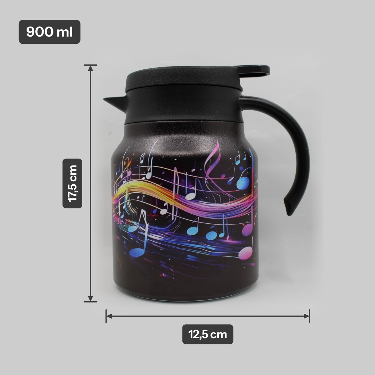 Theepot met theezeef - muzieknoten
