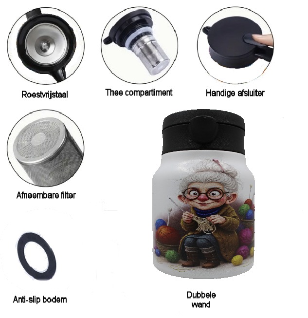 Theepot met theezeef - oma