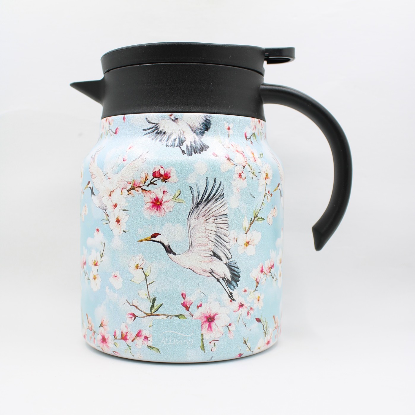 Theepot met theezeef - ooievaar