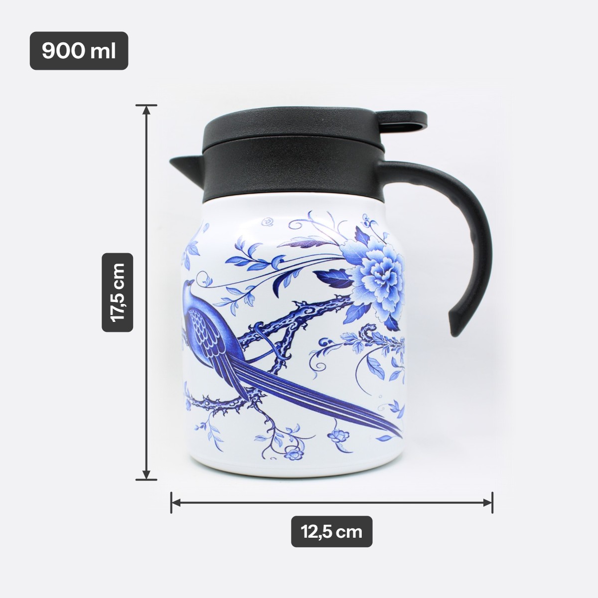 Theepot met theezeef - vogel