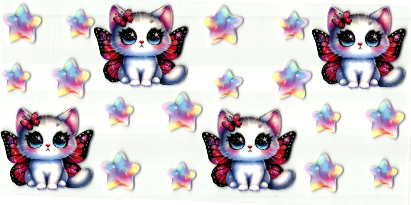 UV DTF sticker - engel - poes