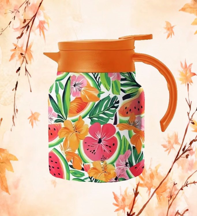 Theepot met theezeef - bloemen