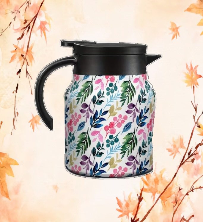 Theepot met theezeef bloemen