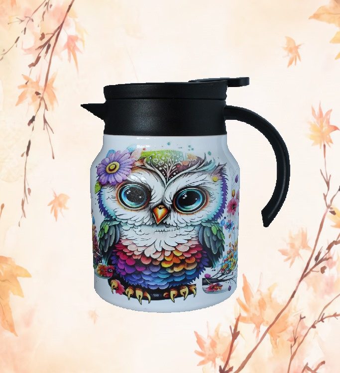 Theepot met theezeef uil