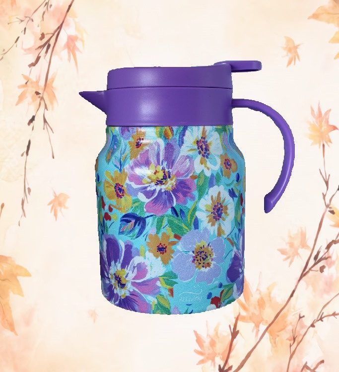 Theepot met theezeef bloemen