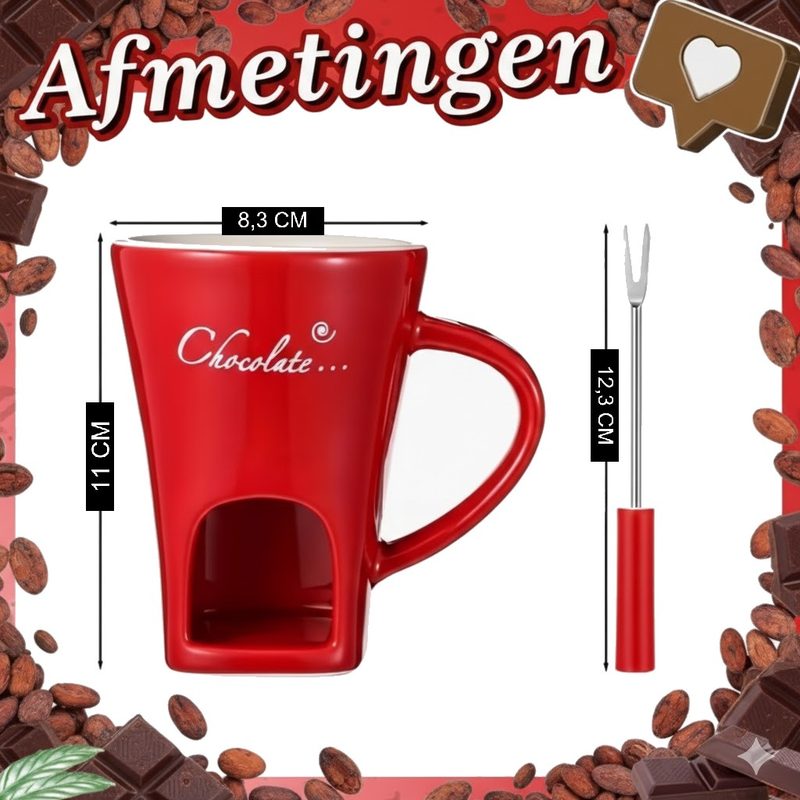 Fondue beker voor chocola of kaas