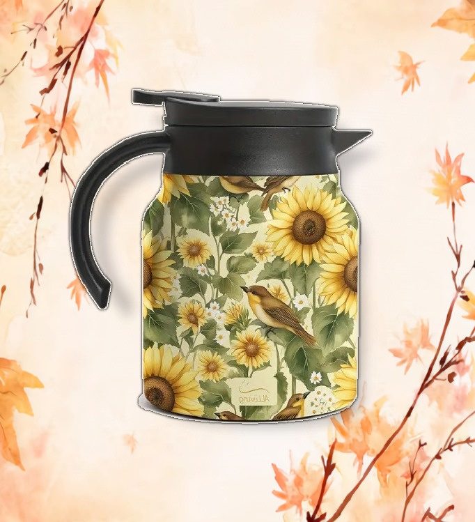 Theepot met theezeef bloemen