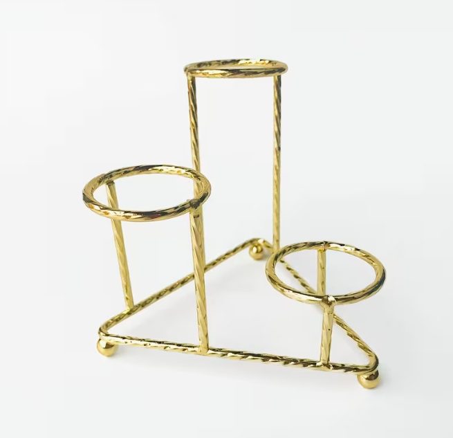 Bollenhouder voor 3 bollen (goud kleur)